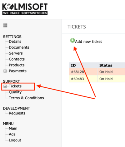 Add new ticket support system.png